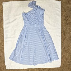 Calvin Klein Blue Striped A-Line Dress